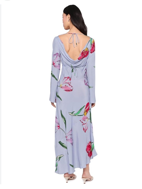 Free People Dresses & Skirts - Free People Zadie Diagonal Seam Midi Dress Purple Floral Small NWT Feminine $168